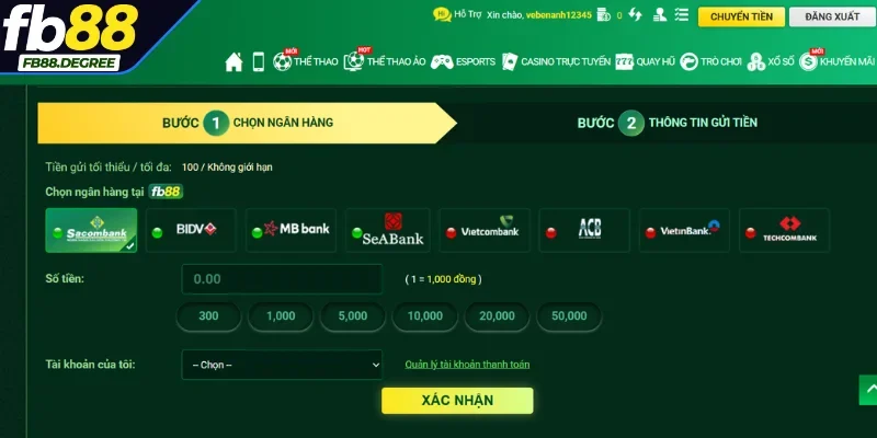 Hướng dẫn chi tiết cách gửi vào tài khoản